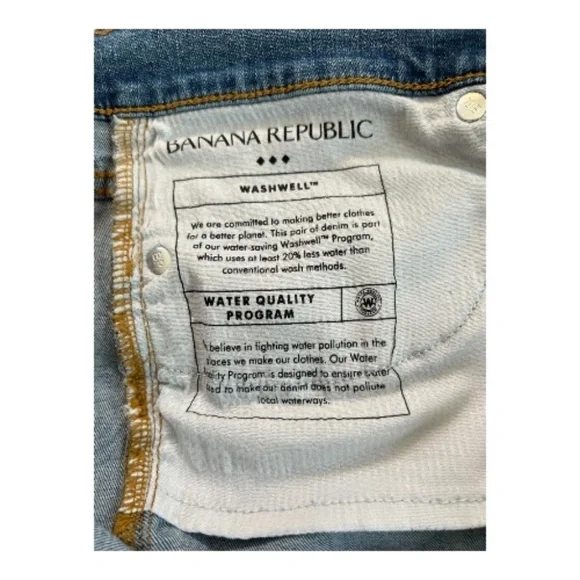 EUC Banana Republic high rise skinny distressed blue jeans | size 12 - Picture 10 of 10